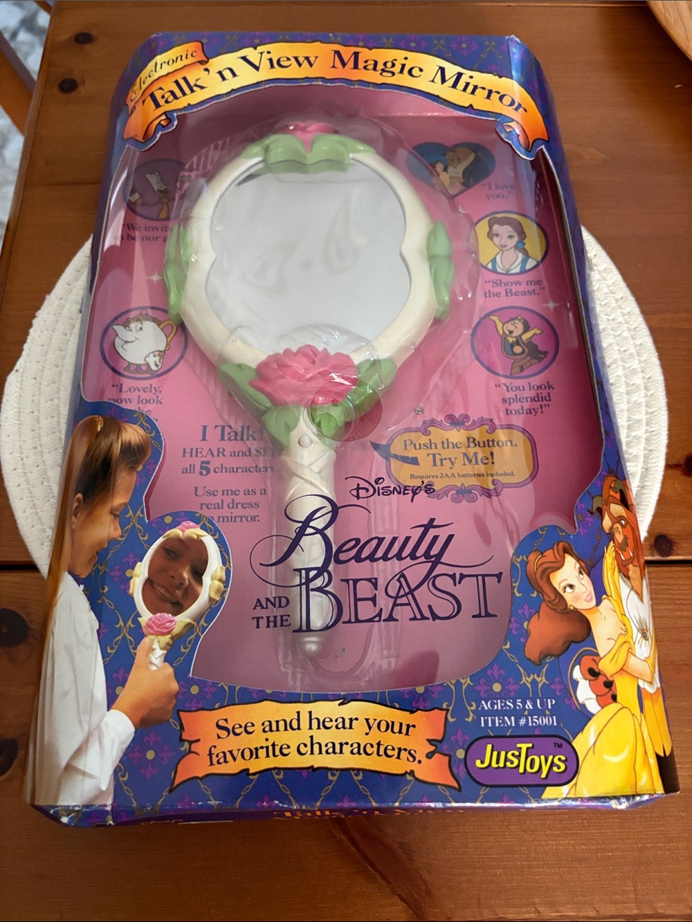 Vintage 1990s Disney beauty and the beast talking mirror